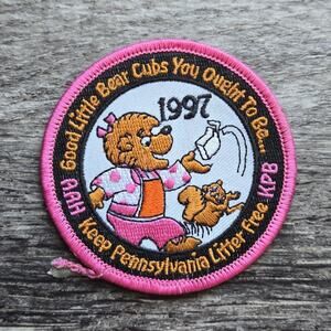 Vintage NEW 1997 Patch Keep Pennsylvania Litter Free Good Little Bear Cubs 3"